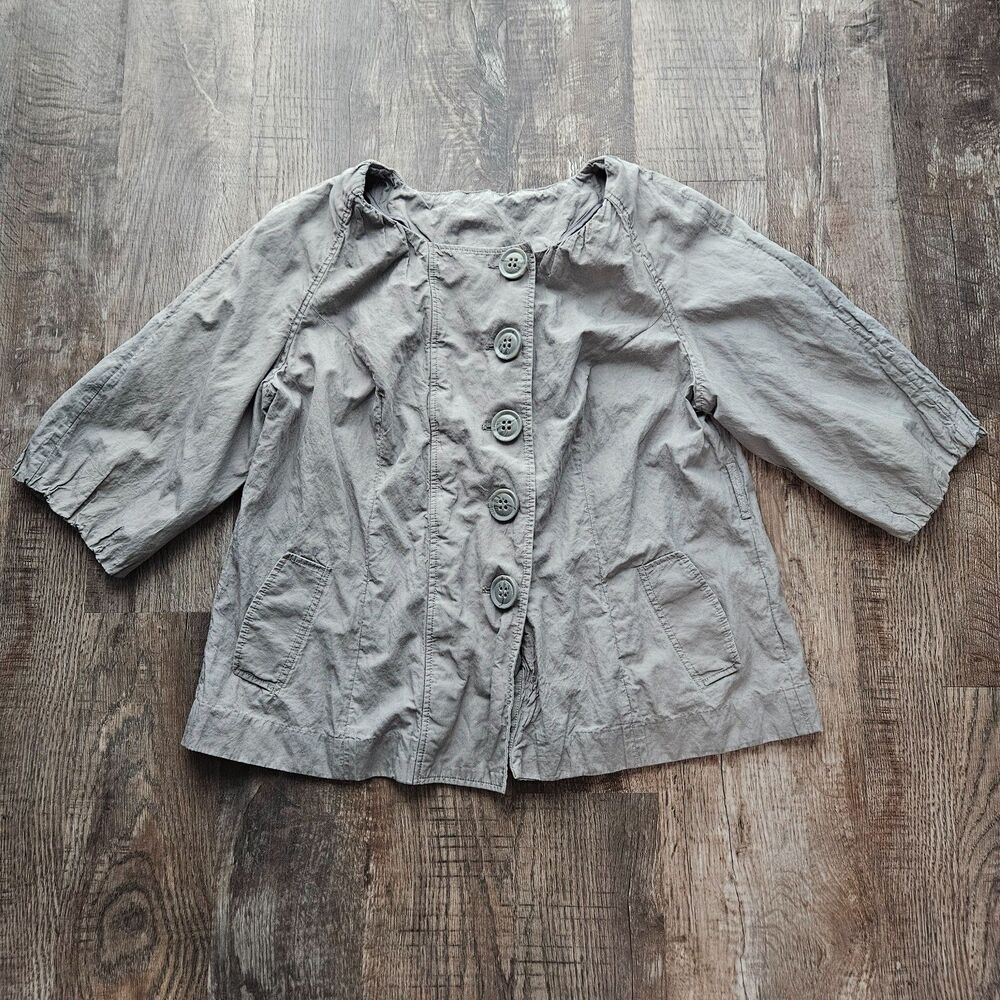 Lane Bryant Grey Collarless Jacket